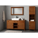 thumbnail of Teak-Hochschrank HWC-M87, Badschrank Badregal Badezimmer, hochwertiges B-Grade-Teak (Kernholz, 20-30 Jahre), 180x40cm