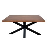 thumbnail of Esstisch Akazie Nussbaum 240 x 100 cm massiv gerade Kanten Spider-Gestell schwarz RIO