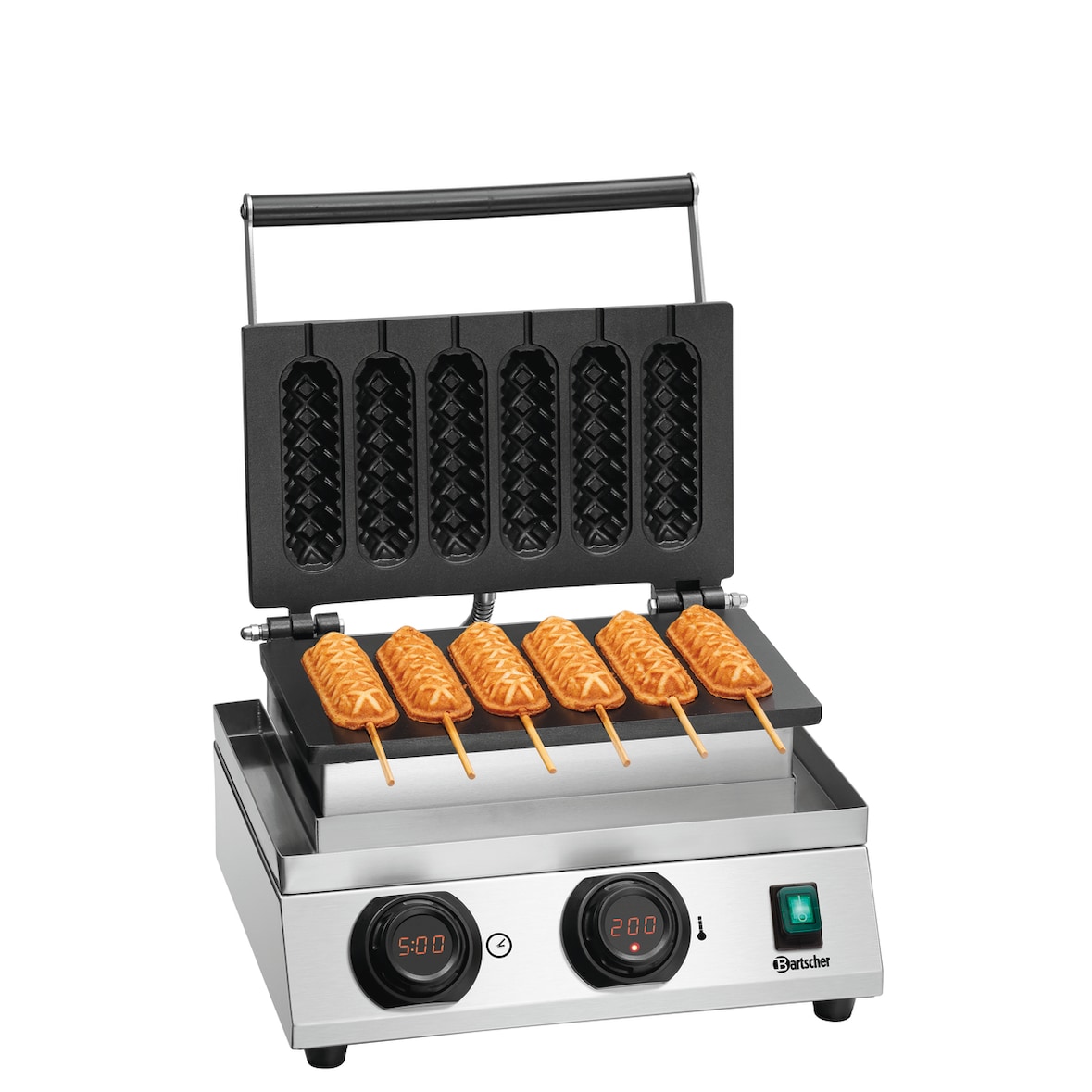 Gaufrier Bartscher Lolly 600, 6 gaufres en épi – 230V, 1800W - MONO