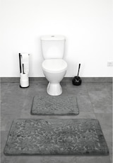 thumbnail of Almina Premium 2 teiliges Bademattenset mit Blumenmotiv  Grau