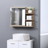 thumbnail of kleankin Specchiera Bagno a Parete con Anta e Ripiani in Legno