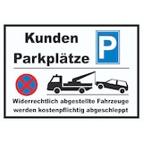 thumbnail of Kundenparkplätze Schild Widerrechtlich abgestellt Fahrzeuge w. abgeschleppt A2 Rückseite selbstklebend