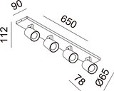 thumbnail of Modo 4-flammiger Deckenstrahler, Gehäuse aus Aluminiumdruckguss, schwarz, GU10-Fassung, ideal für die Innenbeleuchtung, modern
