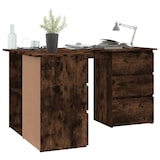 thumbnail of Scrivania Ad Angolo Rovere Fumo 145x100x76 Cm Legno Multistrato scrivania ufficio moderna economica