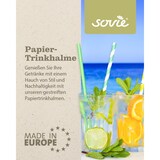 thumbnail of Jumbo Trinkhalm Gelb Rot Grün Blau gestreift aus Papier, Ø 8 mm / 25 cm, 150 Stück in Folienbeutel