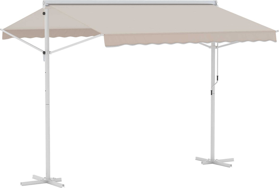 Toldo de Pie 300x295x255 cm Ajustable Portátil Poliéster Jardín Terraza Beige