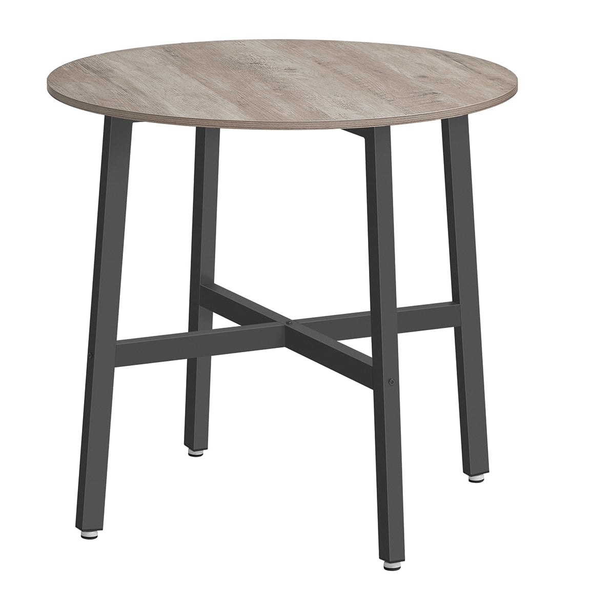 Helloshop26 - Runder Ess-/Küchentisch für Wohnzimmer/Büro 80 x 75 cm Industriestil braun 12_0007439