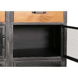 thumbnail of Cómoda HWC-N28, mueble, ruedas 2 cajones, estructura 3D metal industrial retro madera 90x100x40cm ~ negro, natural