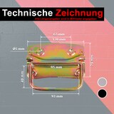 thumbnail of PRIOstahl Kistengriff Griff 1 Stück Gelb 120 x 80mm + Befestigungsschrauben aus Stahl für Truhe Box