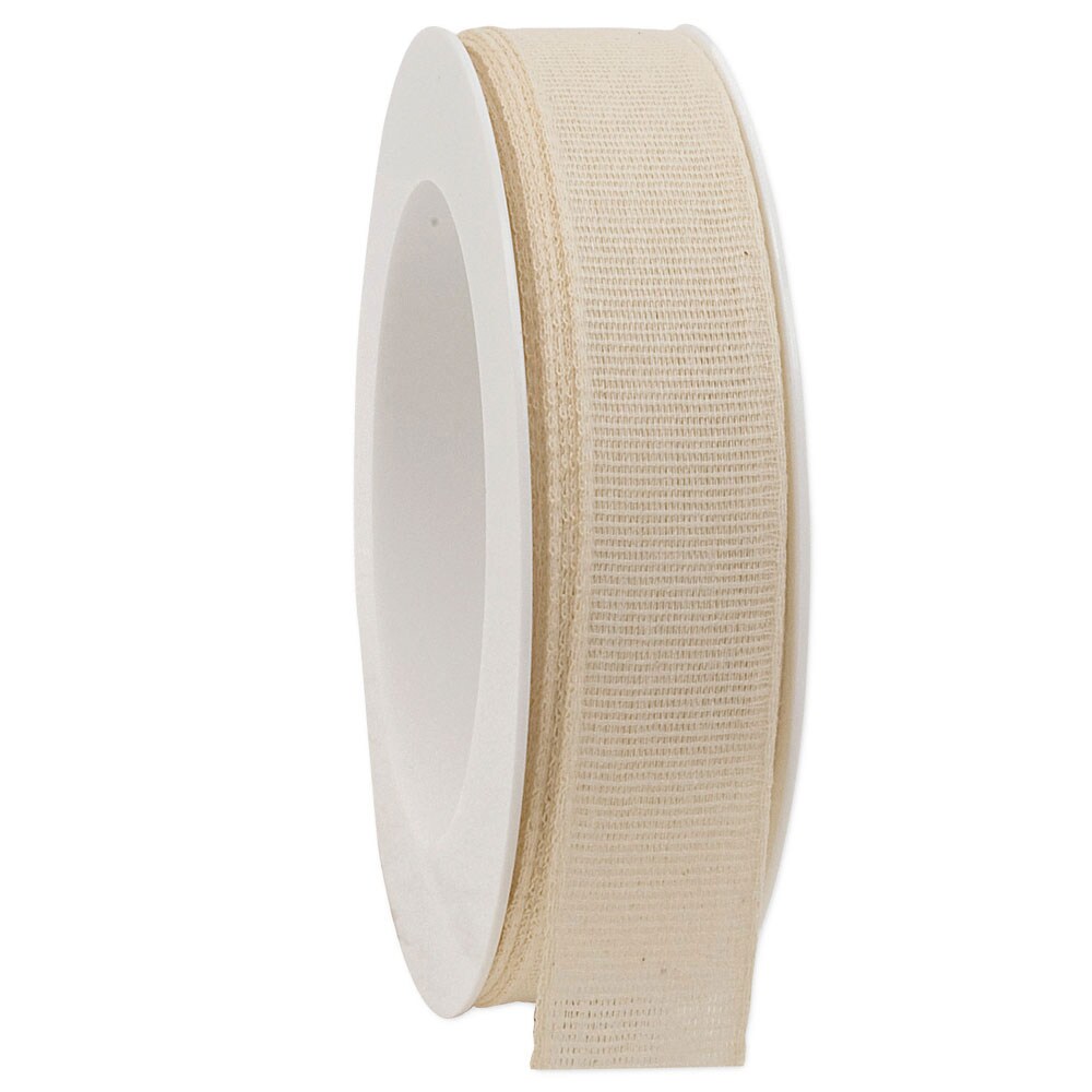 Baumwollband biologisch abbaubar 25mm/20Meter Spring Creme