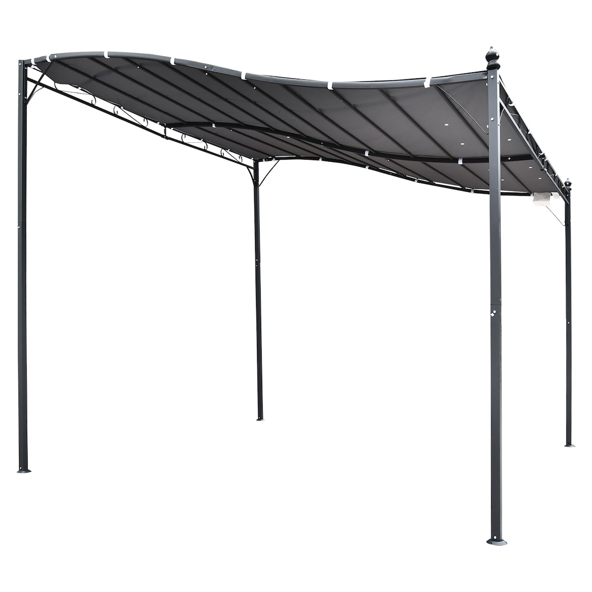 Outsunny Gazebo Pergola 3x3m Giardino o Terrazzo con Tenda Grigia