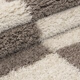 thumbnail of Teppich Schlafzimmer Hochflor Karo Samtweich Waschbar Strapazierfähig Wohnzimmer Rund Beige 160x160 cm – WATZMANN von Kadima Design