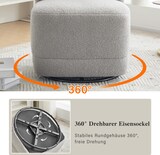 thumbnail of Merax 360° drehbarer Freizeitstuhl, Einzelsofastuhl, Teddysamtsessel, Balkondrehstuhl, mit Kissen und drehbarer Loungesessel grau