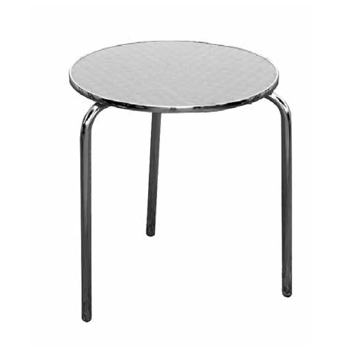 tavolo in alluminio e acciaio, ø 60 cm.