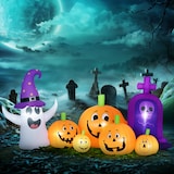 thumbnail of Abóbora Insuflável de Halloween com Fantasma Lápida com Luzes LED IP44 e Insuflador para Festas 240x130x130 cm Multicolor
