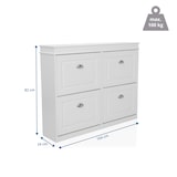 thumbnail of Schuhschrank / Schuhregal ESTHA 4 104x24x82 cm 4 Schuhklappen weiß hjh LIVING