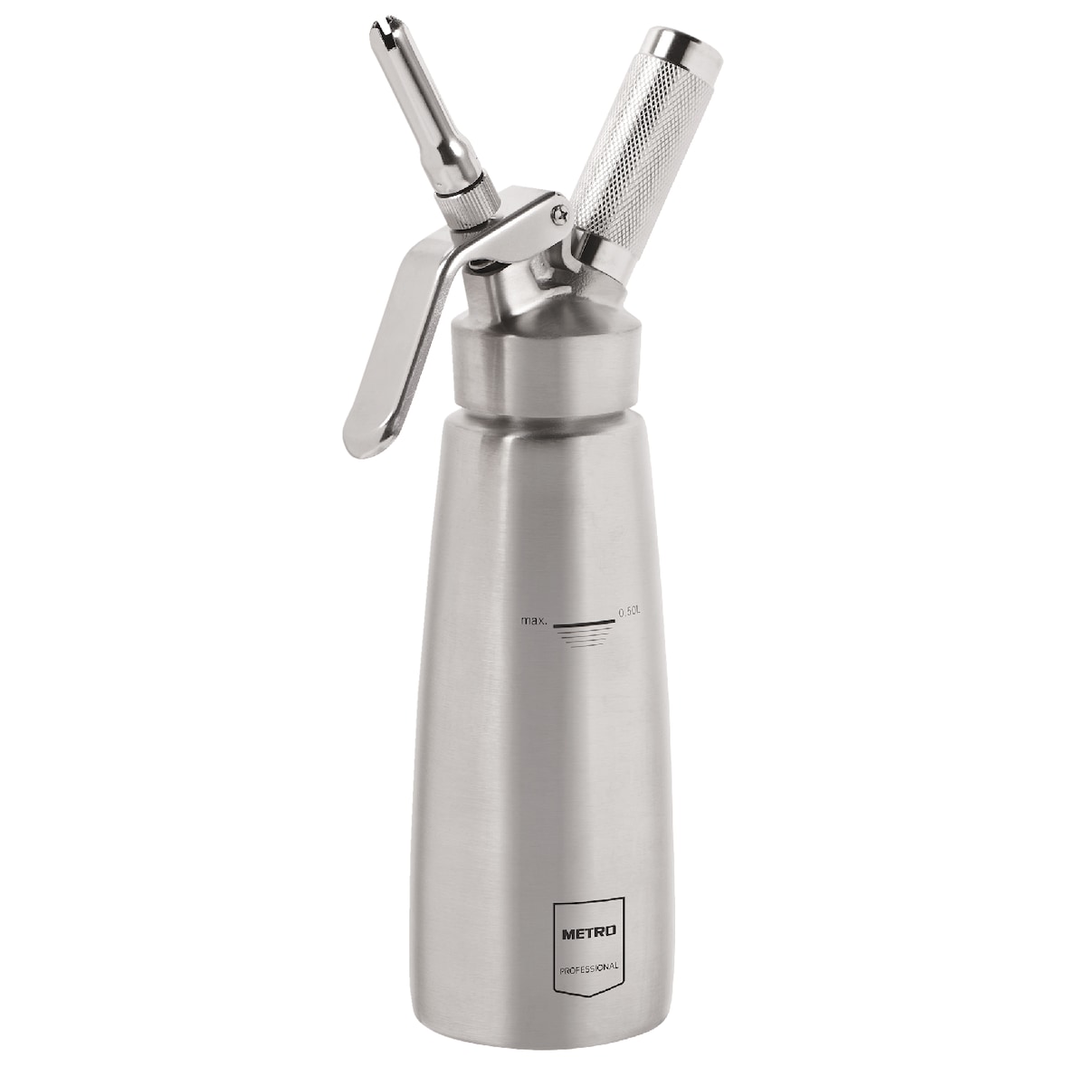 METRO PROFESSIONAL Sifone per panna montata, acciaio inox, Ø 7.8 x 26.1 cm, 0.5 L, argento