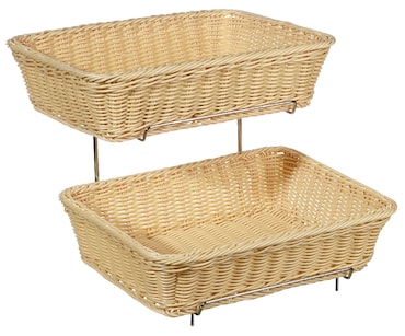 METRO PROFESSIONAL Cestino per pane con supporto, polipropilene, 28 x 36 cm, 2 pezzi, rettangolare, naturale