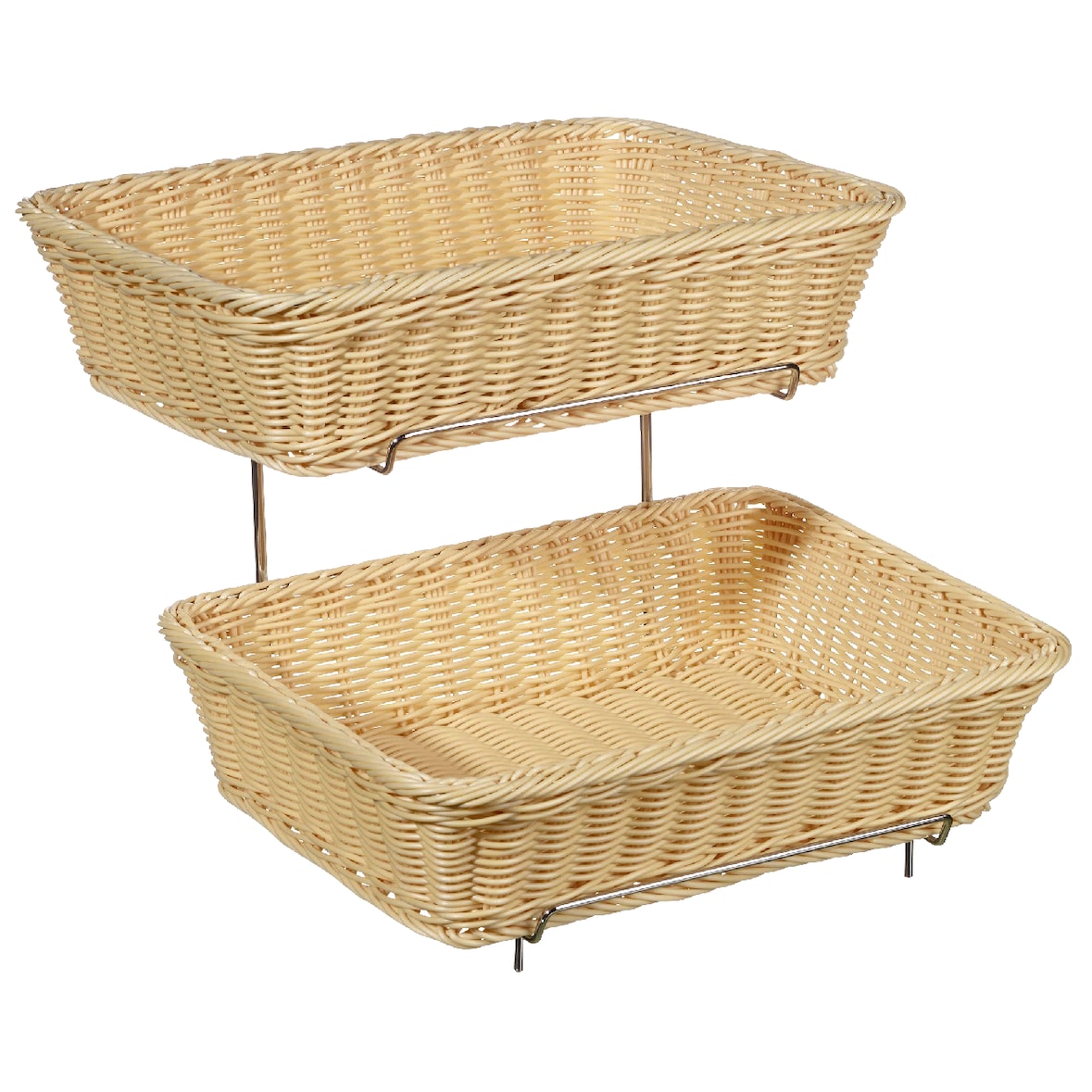 METRO PROFESSIONAL Broodmandje incl. frame, polypropyleen, 28 x 36 cm, 2 stuks, rechthoekig, naturel