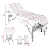 thumbnail of 3 Zonen Massageliege-Set mit 10cm Polsterung, Lagerungsrollen und Holzgestellweiß