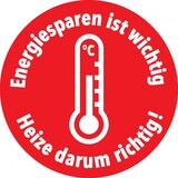 thumbnail of Dreifke® Aufkleber | Klimalabel Energiesparen ist wichtig-Heize darum richtig!,o.Vorgabe,Folie,Ø100mm