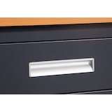 thumbnail of Werkbank Arbeitstisch Werktisch Metalltisch Werkzeugschrank Werkstatteinrichtung Metall Holzplatte Tisch Holztischplatte Schubladen Grosny Jet-Line