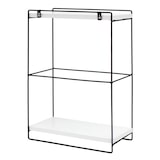 thumbnail of Wandplank HWC-K77, Hangende plank Keukenplank, massief hout metaal industrieel 2 planken 50x35x17cm ~ wit