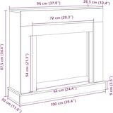 thumbnail of vidaXL Kaminumrandung Weiß 100x30x87,5 cm Holzwerkstoff