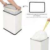 thumbnail of WellHome - Edelstahl-Abfalleimer mit Sensor-Automatik und Flügeldeckel, weiß, 50L - 41 x 26,5 x 53 cm