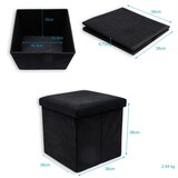 thumbnail of Intirilife Faltbarer Sitzhocker 38 x 38 x 38 cm in SCHWARZ - Sitzwürfel mit Stauraum und Deckel aus Stoff in Cord Optik Fußablage Aufbewahrungsbox