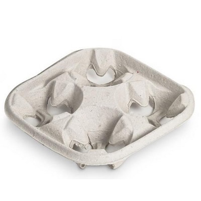 VASOMADRID S.L., Bandeja portavasos, Capacidad de 4 vasos,  Paquete de 220 uds, Cartón, ref. BV4FC