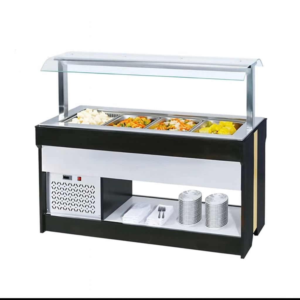 Buffetwagen warm - 1600mm - für 4x GN 1/1 - Warmhaltewagen - Mobilwagen - Gastronomi