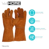 thumbnail of WellHome - Luvas de couro para churrasco tamanho XL para suas churrasqueiras em cor marrom 16,5x4x37cm