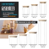 thumbnail of Arendo Glasbehälter-Set aus Borosilikatglas mit Bambusdeckel, 7-tlg., mikrowellengeeignet, luftdicht