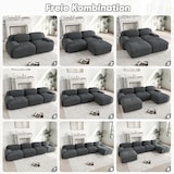 thumbnail of Merax Modulares Cord Sofa 2-Sitzer mit 1x Hocker, Cloud Sofa rahmenlos, bodennah mit tiefer Sitzfläche, weich & bequem, rutschfest, Grau