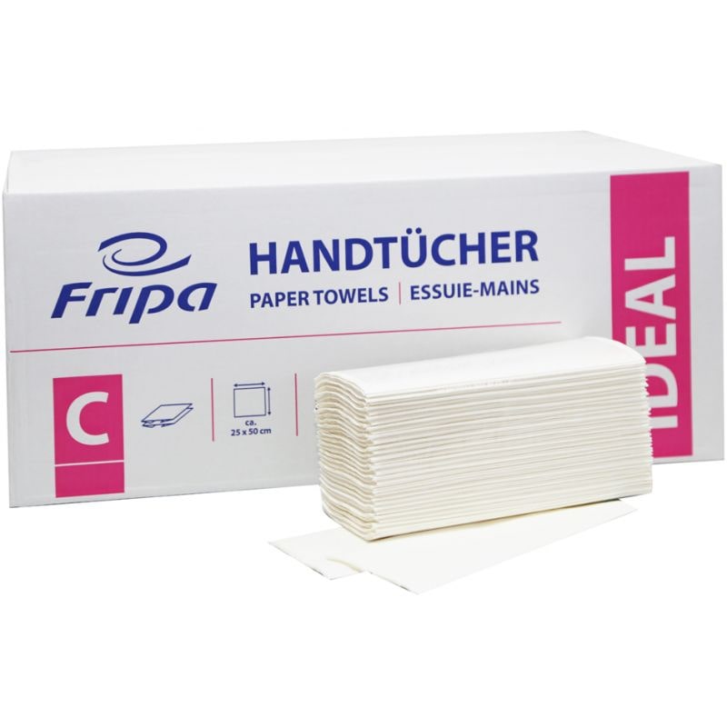 Fripa Handtuchpapier IDEAL, 250 x 500 mm, C-Falz, hochweiß