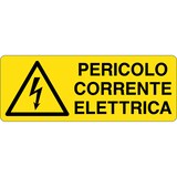 thumbnail of cartello alluminio 333x125 mm pericolo corrente elettrica