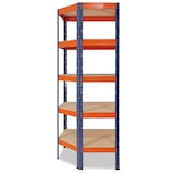thumbnail of shelfplaza PRO Eckregal 180x60x30 cm in blau-orange mit 5 Böden und 200 kg Traglast pro Boden