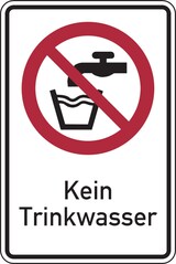 thumbnail of Verbotsschild, Kombischild, Kein Trinkwasser - ASR A1.3 (DIN EN ISO 7010) - 200x300x0.45 mm Aluminium geprägt