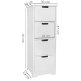 thumbnail of Badschrank Landhaus Badezimmerschrank Holz weiß Schubladen Beistellschrank klein