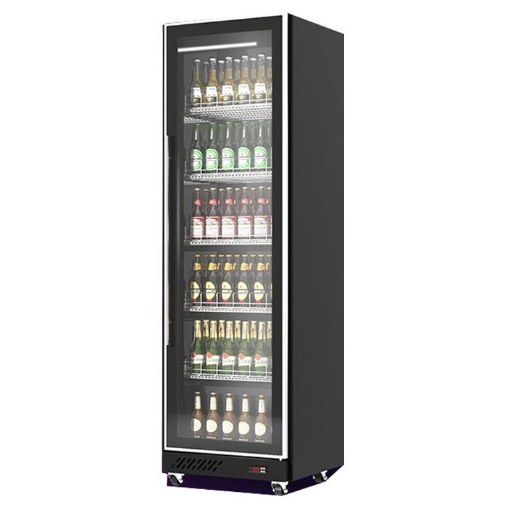 Mobiler Flaschenkühlschrank mit 1 Glastüren Getränkekühlschrank Kühlschrank  387 L 0/10°C ISO 48 mm