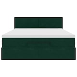 thumbnail of vidaXL Ottoman-Bett mit Matratze & LEDs Dunkelgrün 140x190 cm Samt