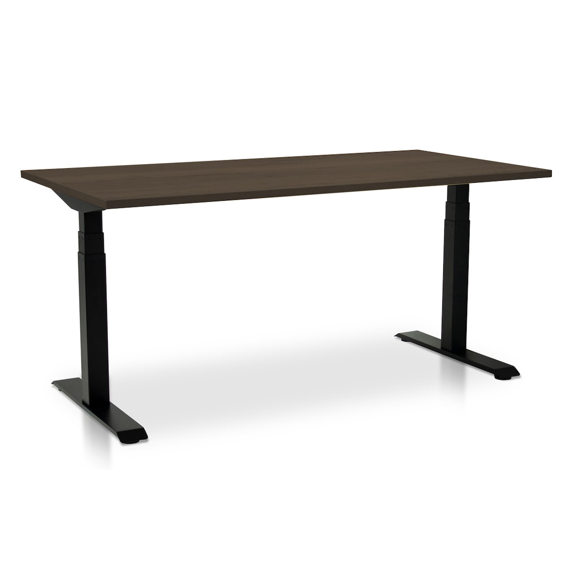 Zit-sta bureau elektrisch verstelbaar - MRC PRO NEN-EN 527 | 120 x 80 cm | frame zwart - blad bruin eiken