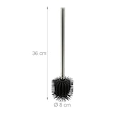 thumbnail of Relaxdays Toilettenbürste Silikon 2er Set, antibakteriell, Lotuseffekt, Bürstenkopf abnehmbar, Klobürste, schwarz/silber