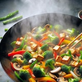 thumbnail of WOK Pfanne für Gasherd Grill D: 32cm Eisen mit Holzgriff Schwenkgriff