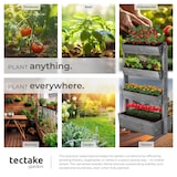 thumbnail of tectake Vertikalbeet Flora, lackiertes Holz, inkl. Pflanzvlies - 85 x 45 x 140 cm grau