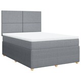 thumbnail of vidaXL Boxspringbett mit Matratze Hellgrau 140x200 cm Stoff