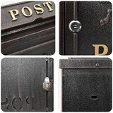 thumbnail of Briefkasten PETER Bronze 29x13x41 cm Gussaluminium Wandmontage | Postkasten Nachrichtenkasten für Briefe und Zeitungen