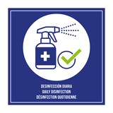 thumbnail of Placa Autoadhesiva "Desinfección Diaria"  12X12 Cm Azul Metacrilato