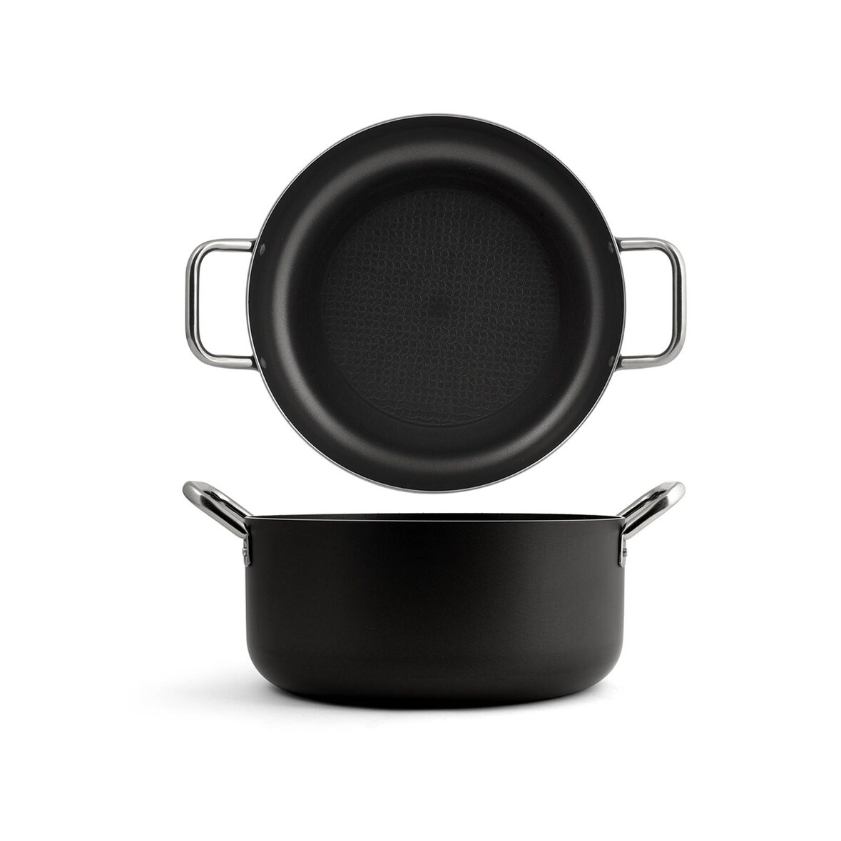 H&H, Casseruola Professionale Dallas Pro - Antiaderente, Alluminio, 28 cm, Induzione e Forno